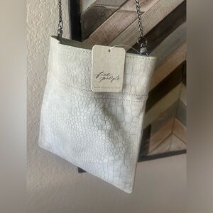 Free People White Textured Crossbody Bag